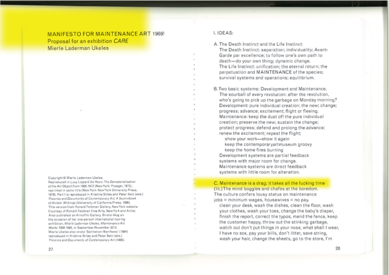 File:Annotated MANIFESTO FOR MAINTENANCE ART, Mierle Laderman Ukeles, P1.png